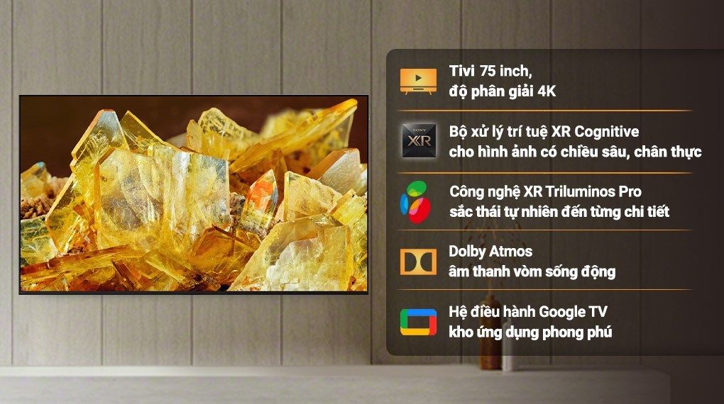 Google tivi Sony 4K 75 inch XR-75X90L