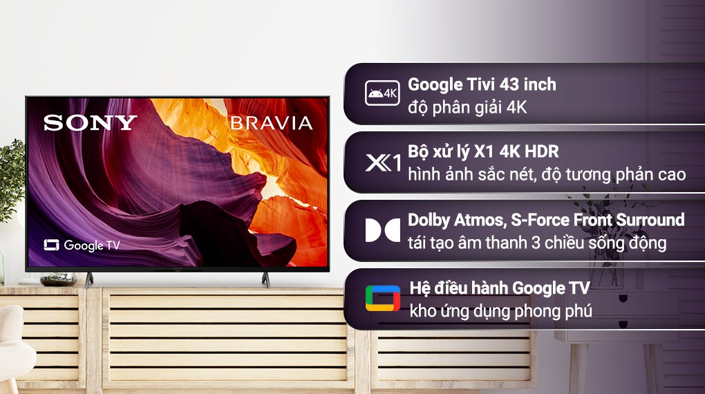 Google tivi Sony 4K 43 inch KD-43X81DK