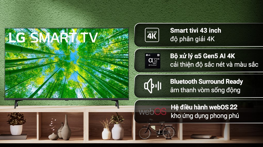 Smart tivi LG 4K 43 inch 43UQ7550PSF