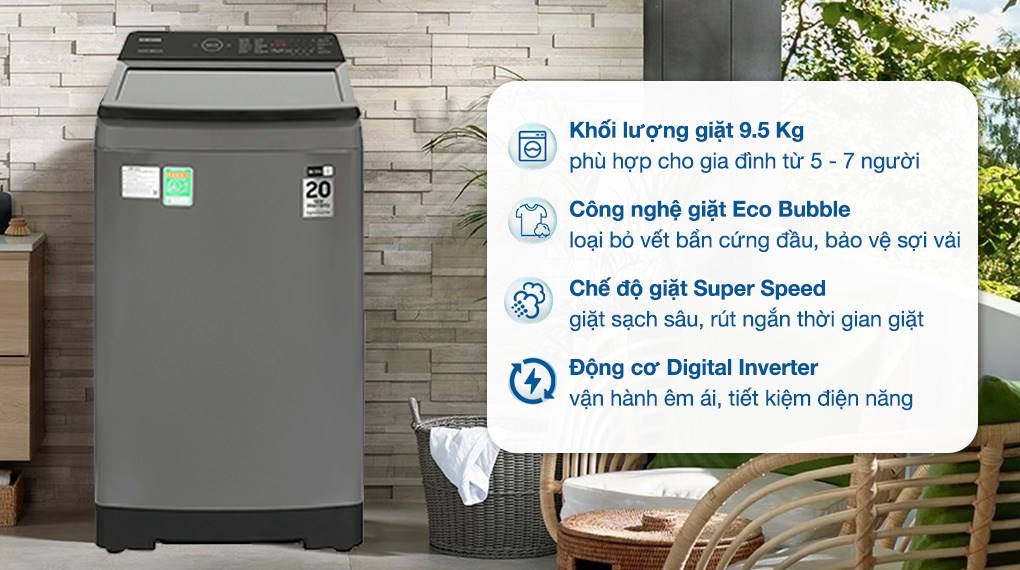 Máy giặt Samsung Inverter 9.5 kg WA95CG4545BD/SV