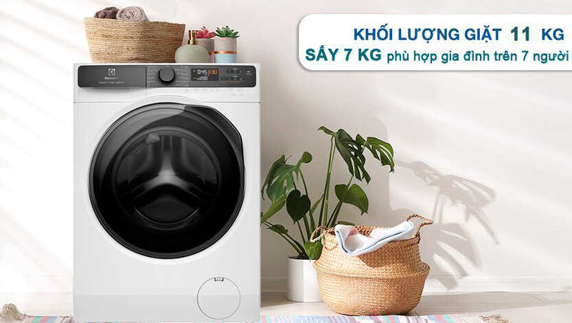 Máy giặt sấy Electrolux UltimateCare 500 Inverter giặt 11 kg - sấy 7 kg EWW1123P5WC