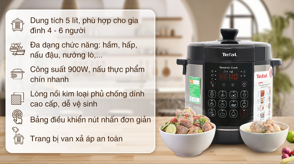 Nồi áp suất điện Tefal Speedy Cook CY222D68