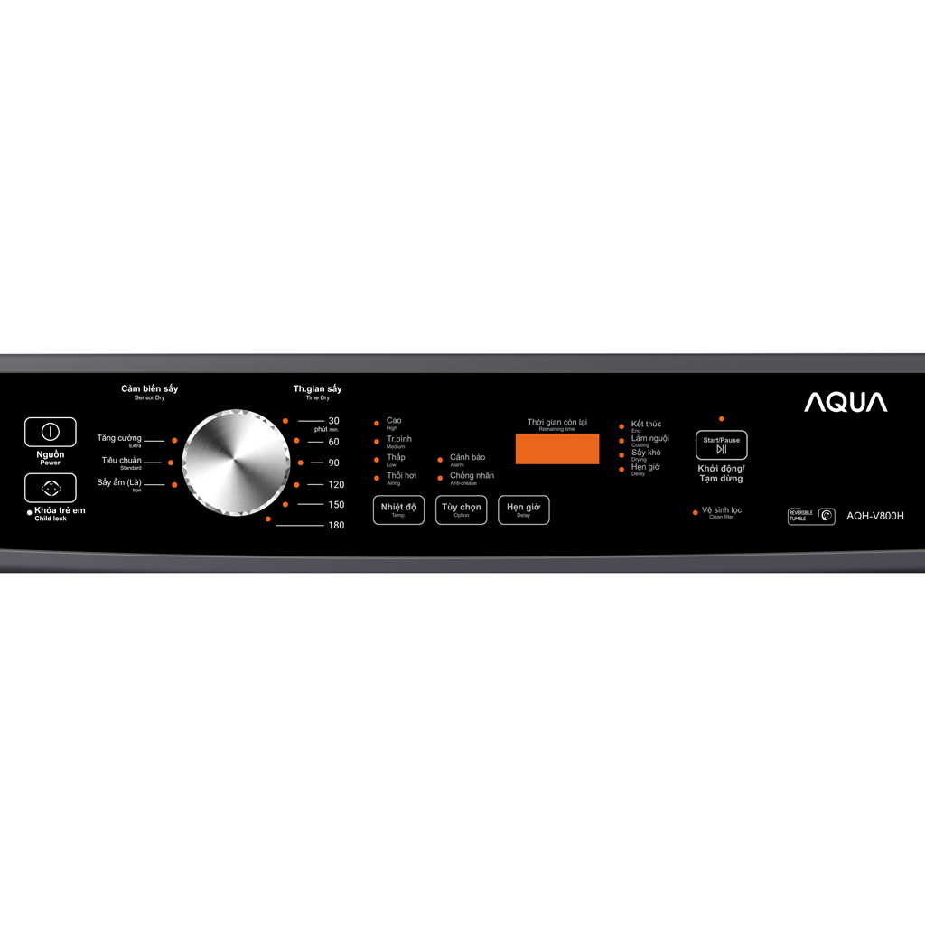 Máy sấy thông hơi quần áo Aqua 8 kg AQH-V800H.SS