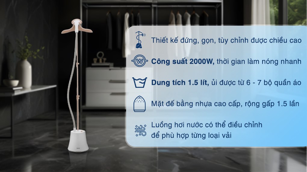 Bàn ủi hơi nước đứng Panasonic NI-GSG060WRA