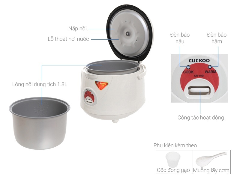 Nồi cơm điện Cuckoo 1.8 lít CR-1021