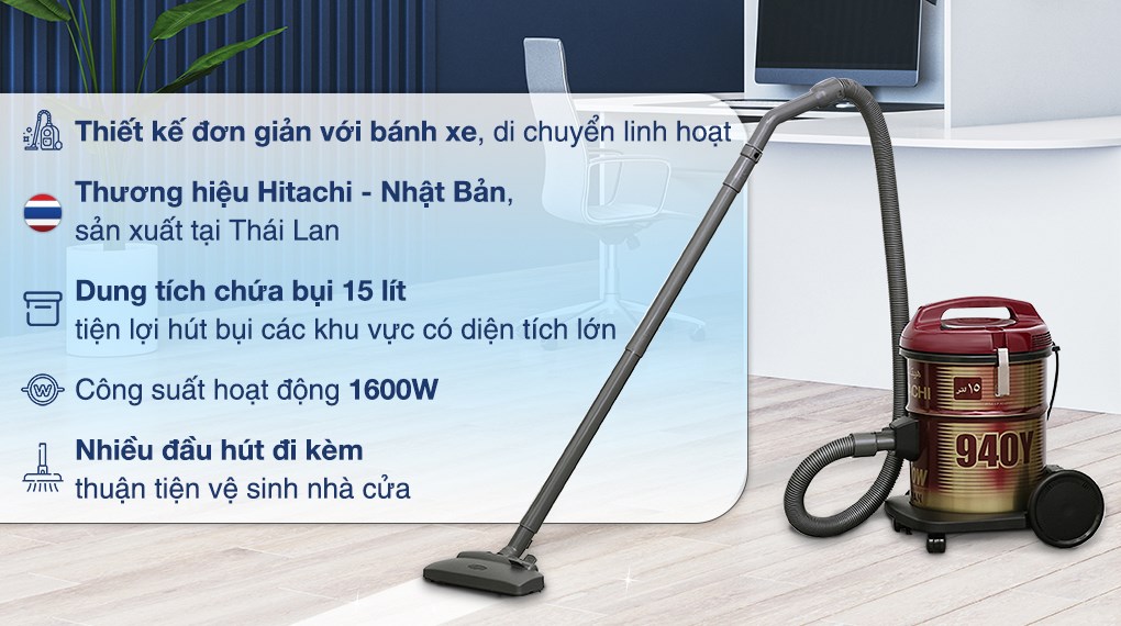 Máy hút bụi Hitachi CV-940Y (24CV-PG)