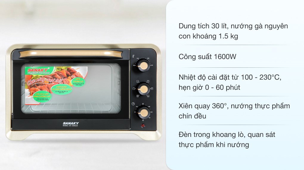 Lò nướng Sanaky 30 lít VH-309N2D