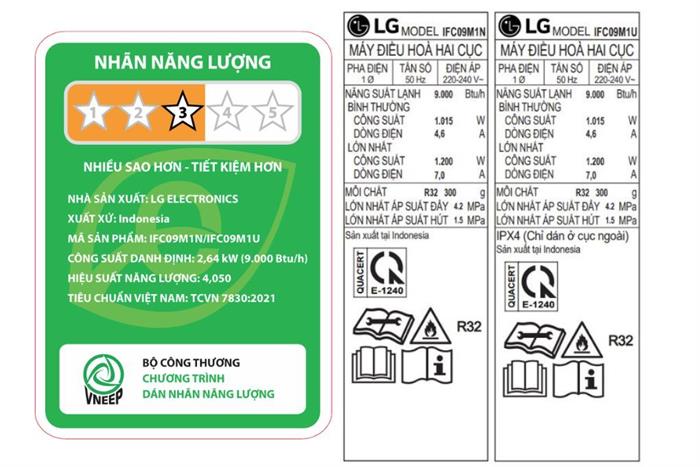 Máy lạnh LG Inverter 1.0 HP IFC09M1