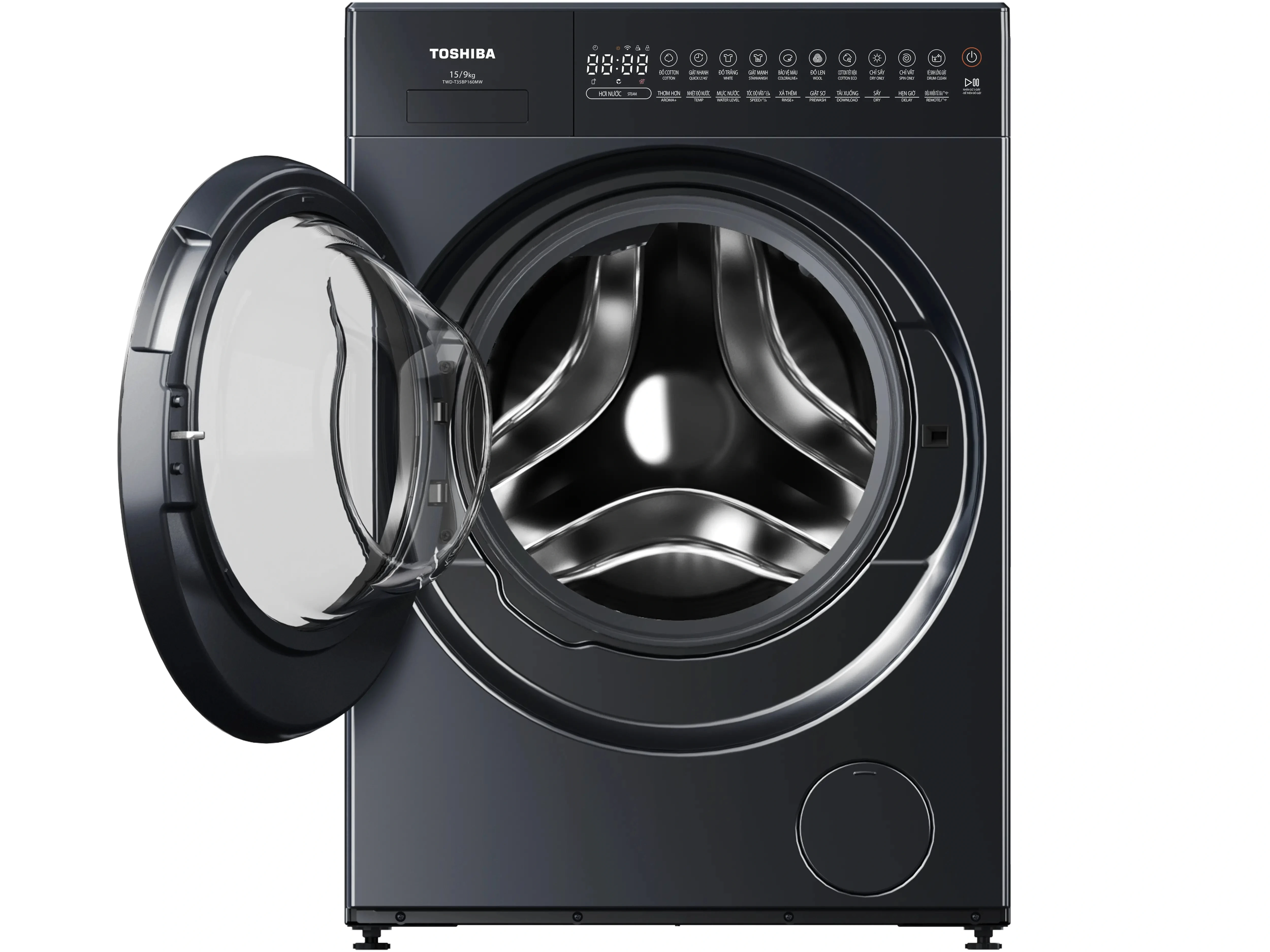 Máy giặt sấy Toshiba giặt 15kg - sấy 9kg TWD-T35BP160MWV(MG)