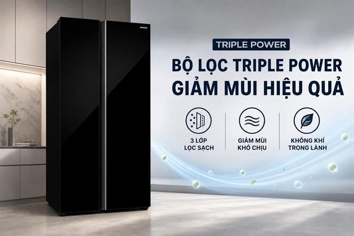 Tủ lạnh Hitachi Inverter 653 lít Side By Side HRSN9713ESAGBKVN