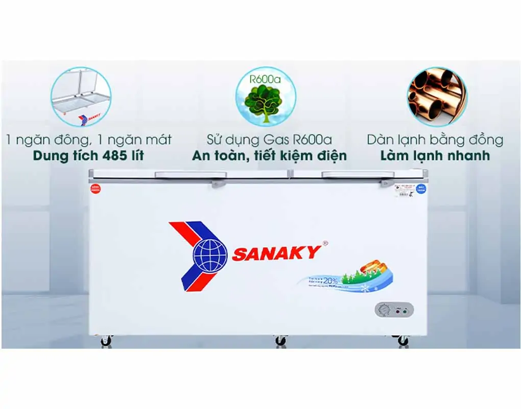 Tủ đông Sanaky 485 lít VH-6699W1