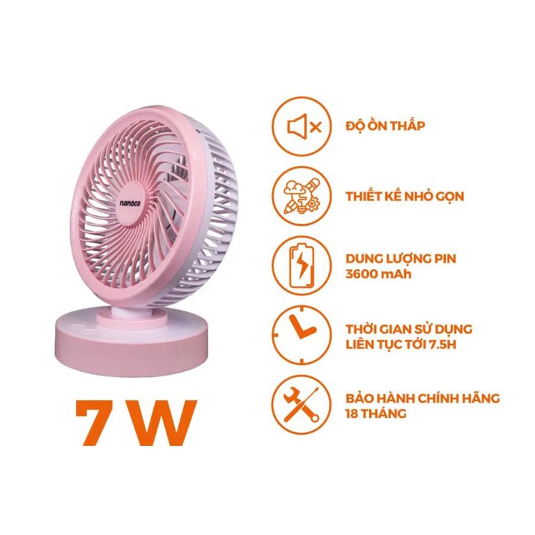 Quạt sạc Nanoco NRF6213P